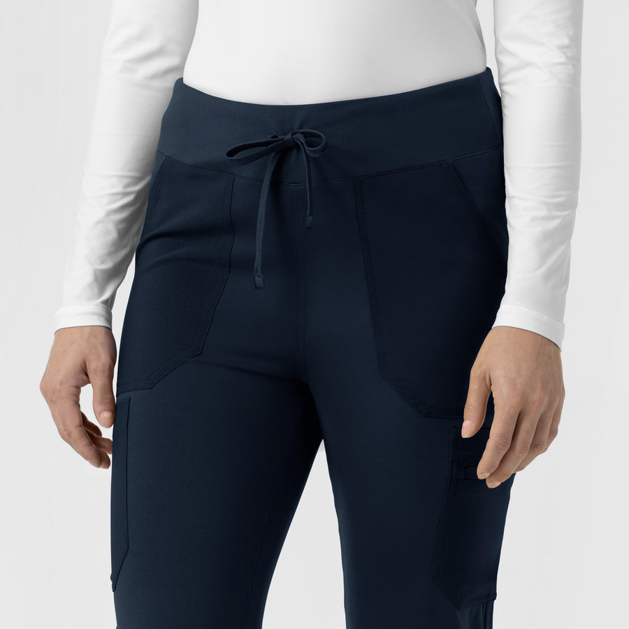 Force Cross-Flex Knit Women's Modern Scrub Pant Navy hemline detail