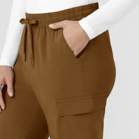 Force Cross-Flex Women’s Force Cross-Flex High Waisted Ankle Scrub Pant Carhartt Brown side detail 1