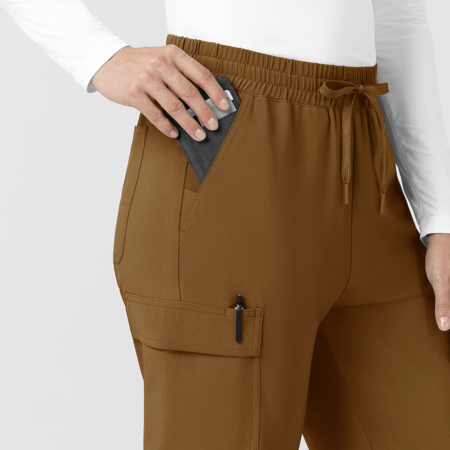 Force Cross-Flex Women’s Force Cross-Flex High Waisted Ankle Scrub Pant Carhartt Brown side detail 2