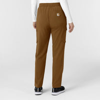 Force Cross-Flex Women’s Force Cross-Flex High Waisted Ankle Scrub Pant Carhartt Brown back view