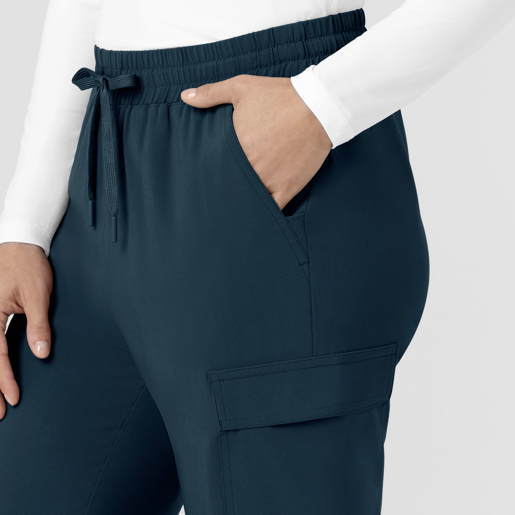 Force Cross-Flex Women’s Force Cross-Flex High Waisted Ankle Scrub Pant Navy side detail 1