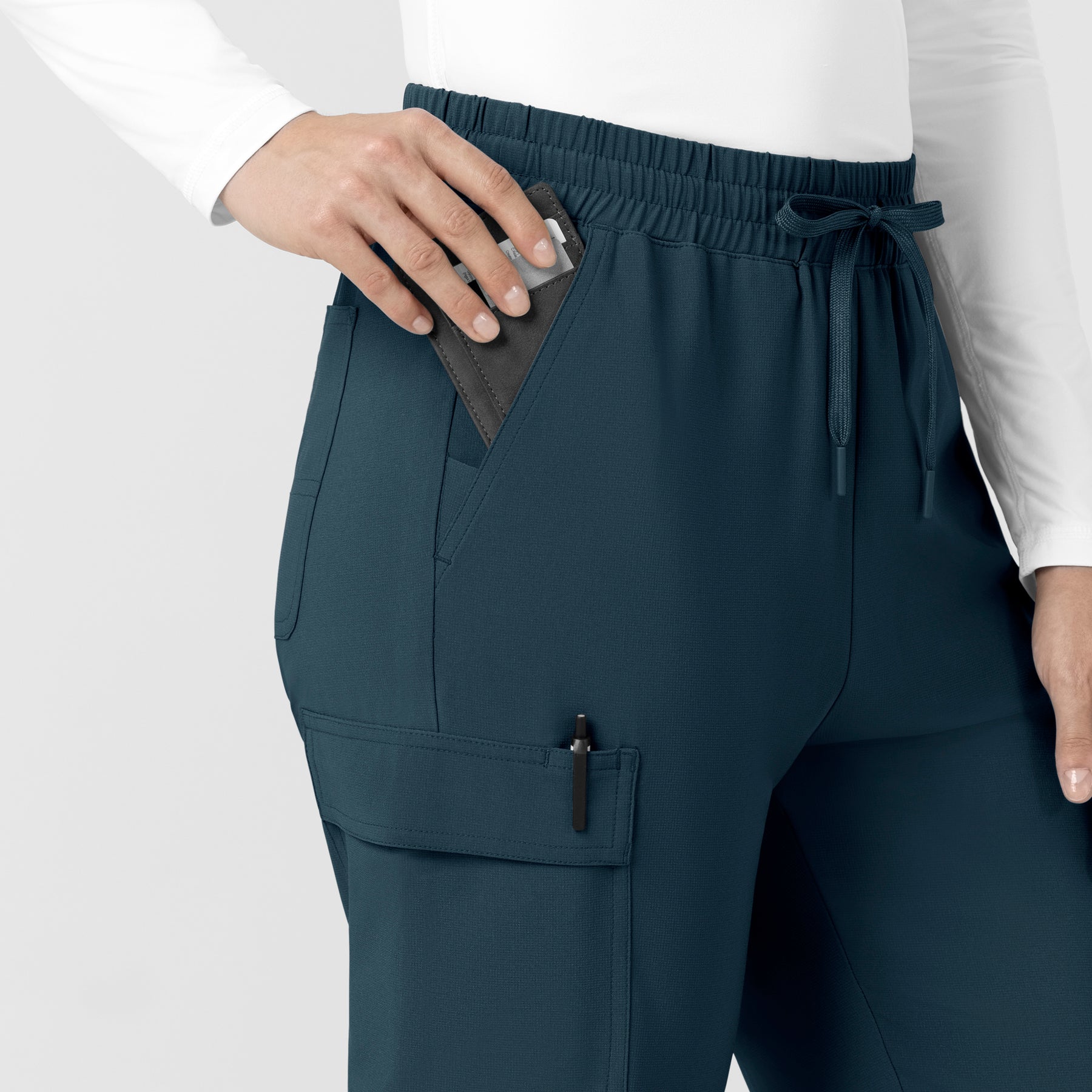 Force Cross-Flex Women’s Force Cross-Flex High Waisted Ankle Scrub Pant Navy side detail 2