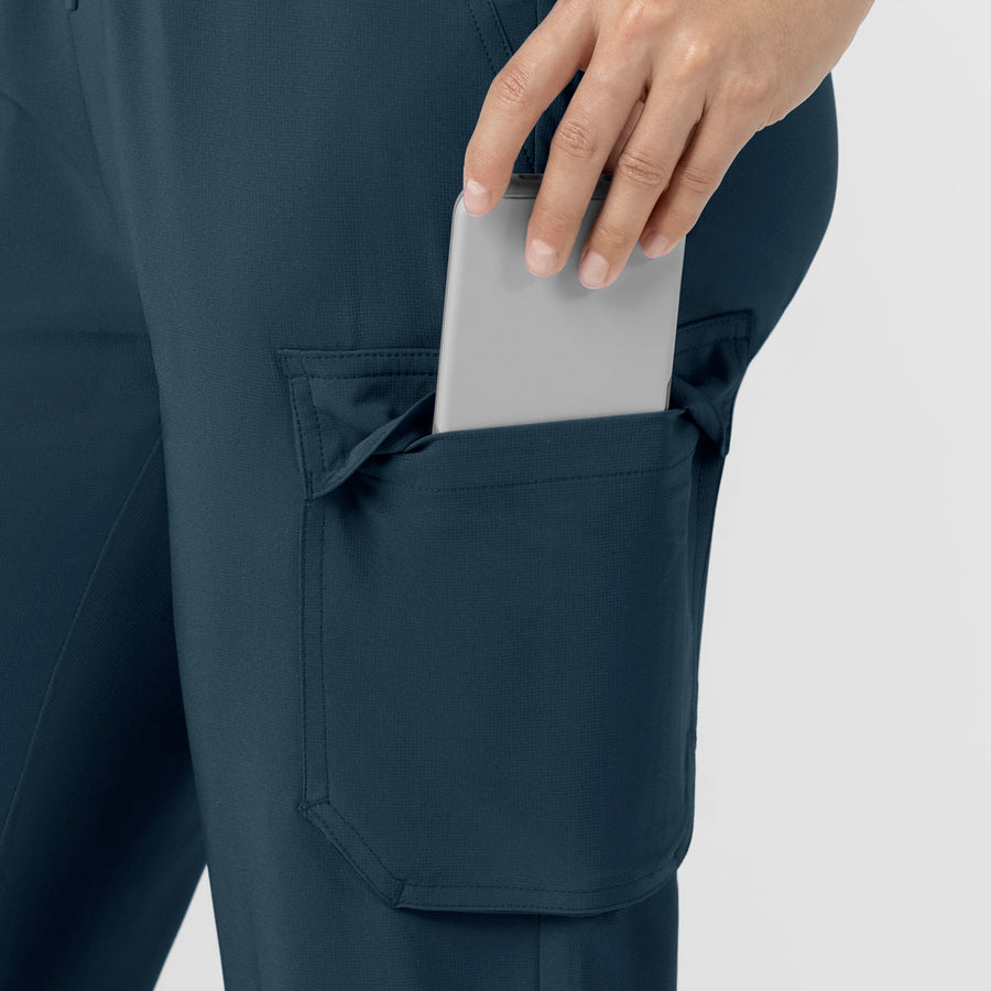 Force Cross-Flex Women’s Force Cross-Flex High Waisted Ankle Scrub Pant Navy hemline detail