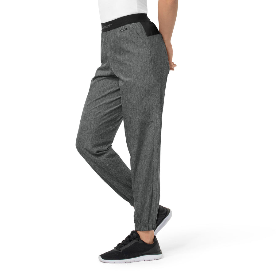 Force Liberty Women's Comfort Cargo Jogger Scrub Pant Charcoal Heather side view