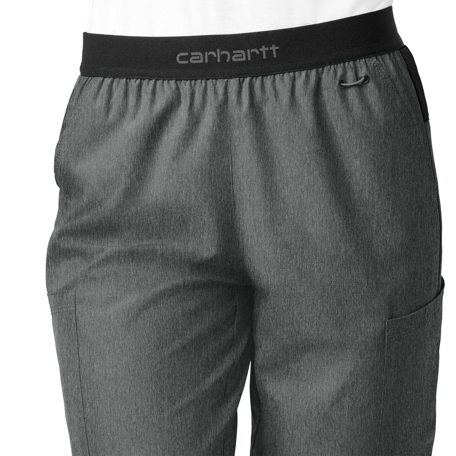 Force Liberty Women's Comfort Cargo Jogger Scrub Pant Charcoal Heather front detail