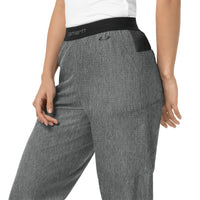 Force Liberty Women's Comfort Cargo Jogger Scrub Pant Charcoal Heather hemline detail