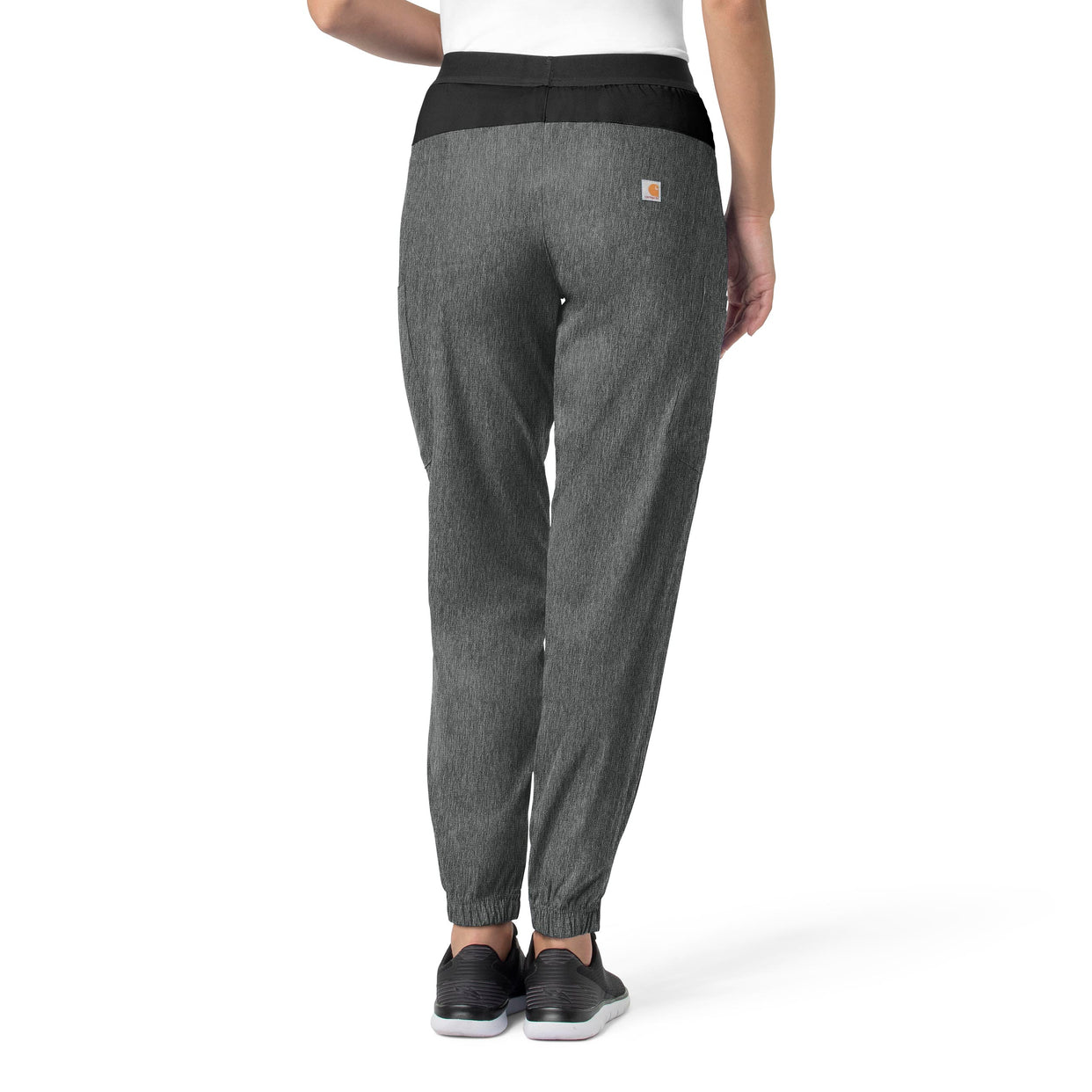 Force Liberty Women's Comfort Cargo Jogger Scrub Pant Charcoal Heather back view