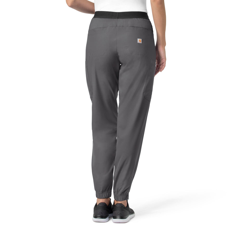 Force Liberty Women's Comfort Cargo Jogger Scrub Pant Pewter back view