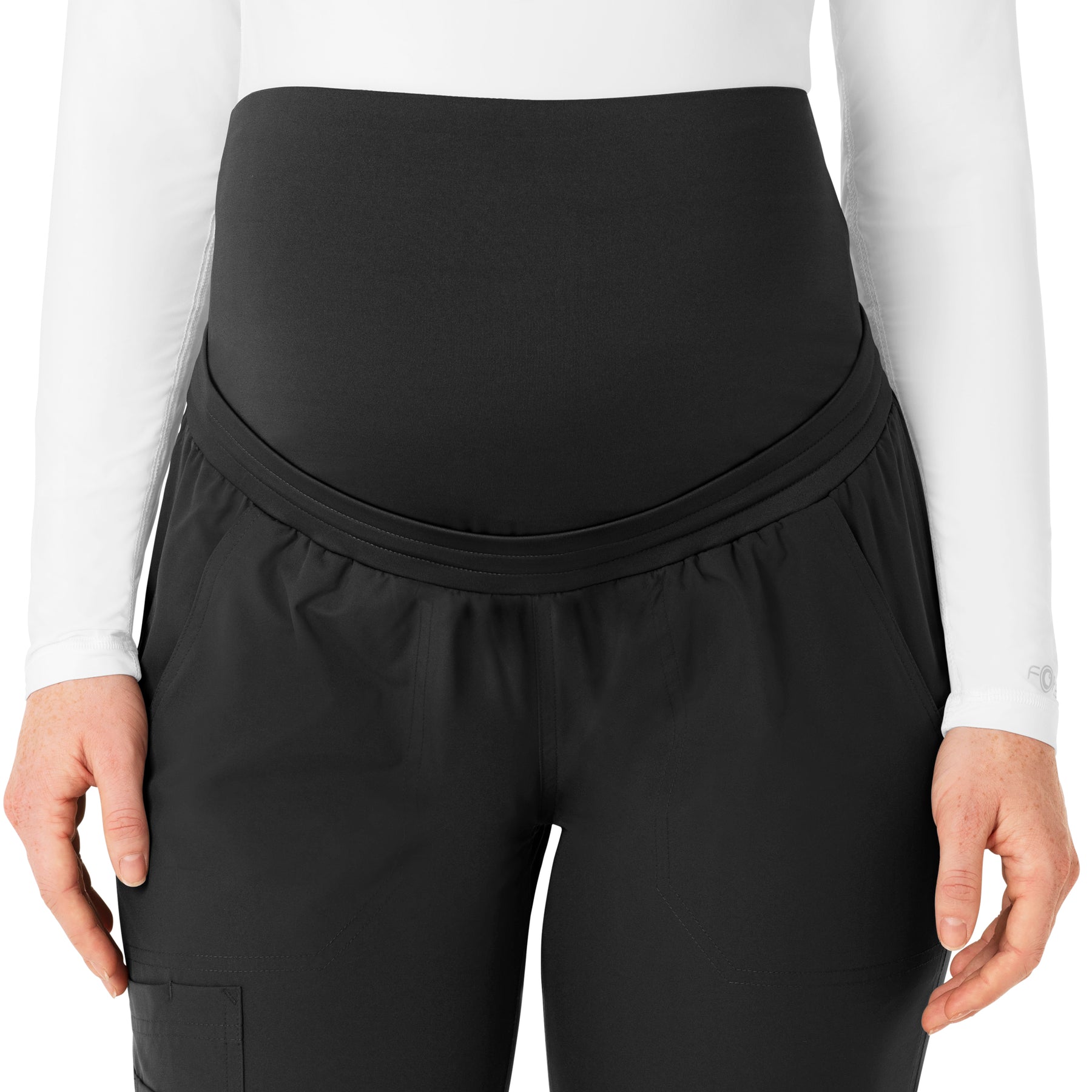 Carhartt Force Essentials Women's Maternity Jogger Scrub Pant - Black belly band