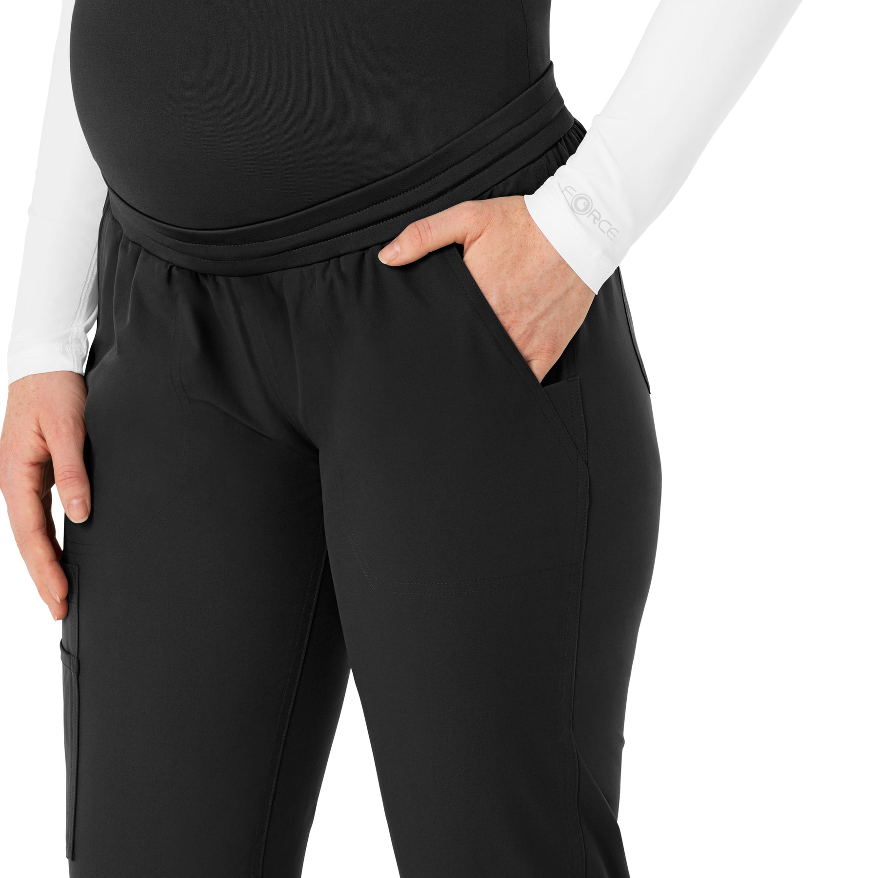 Carhartt Force Essentials Women's Maternity Jogger Scrub Pant - Black pocket