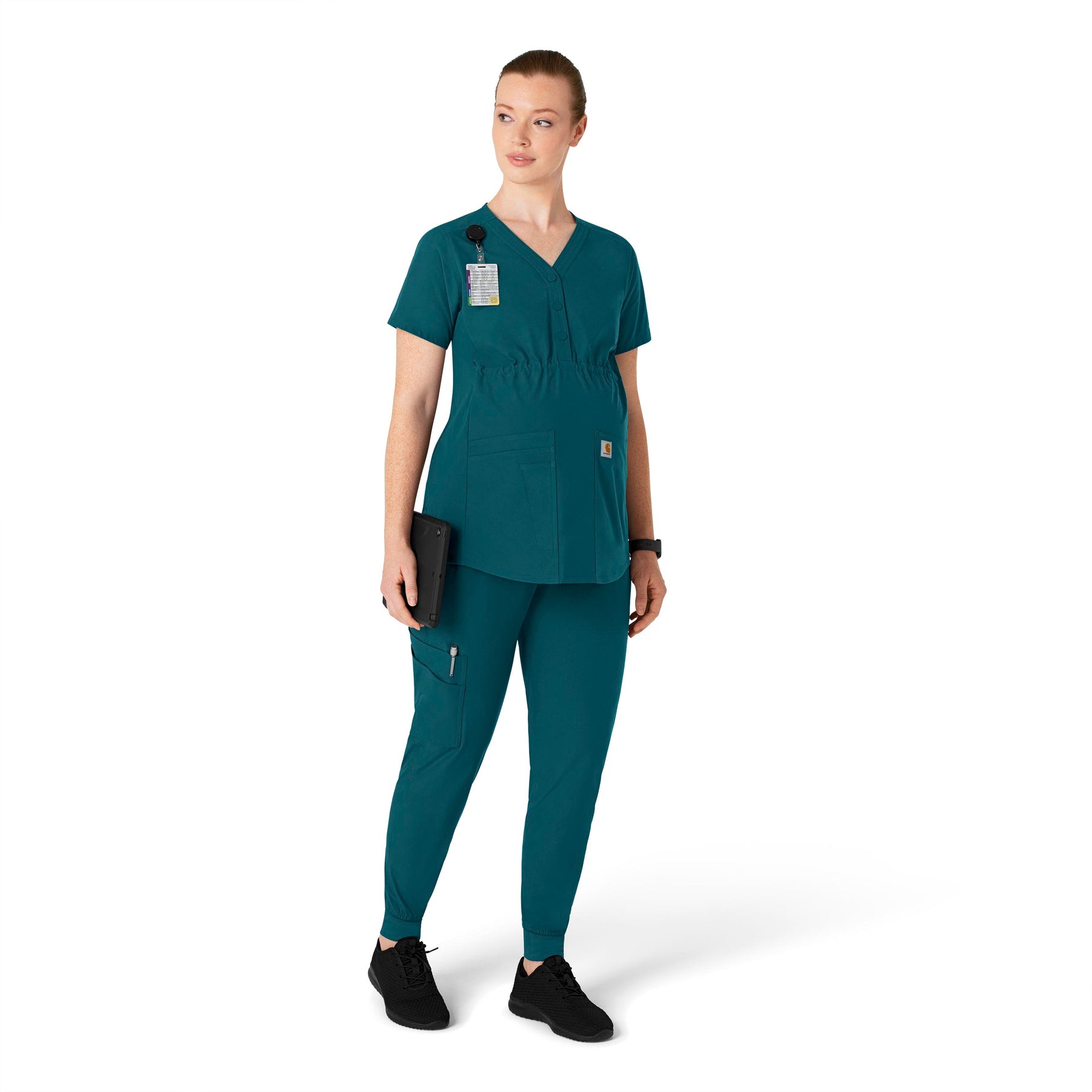 Force Essentials Women's Maternity Jogger Scrub Pant Caribbean full scrub set