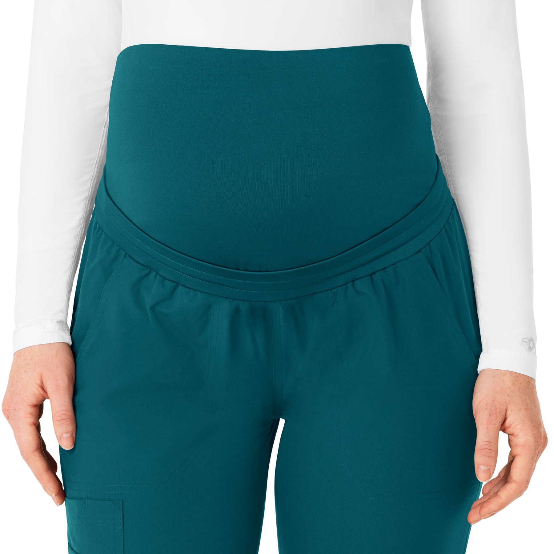 Carhartt Force Essentials Women's Maternity Jogger Scrub Pant - Caribbean belly band