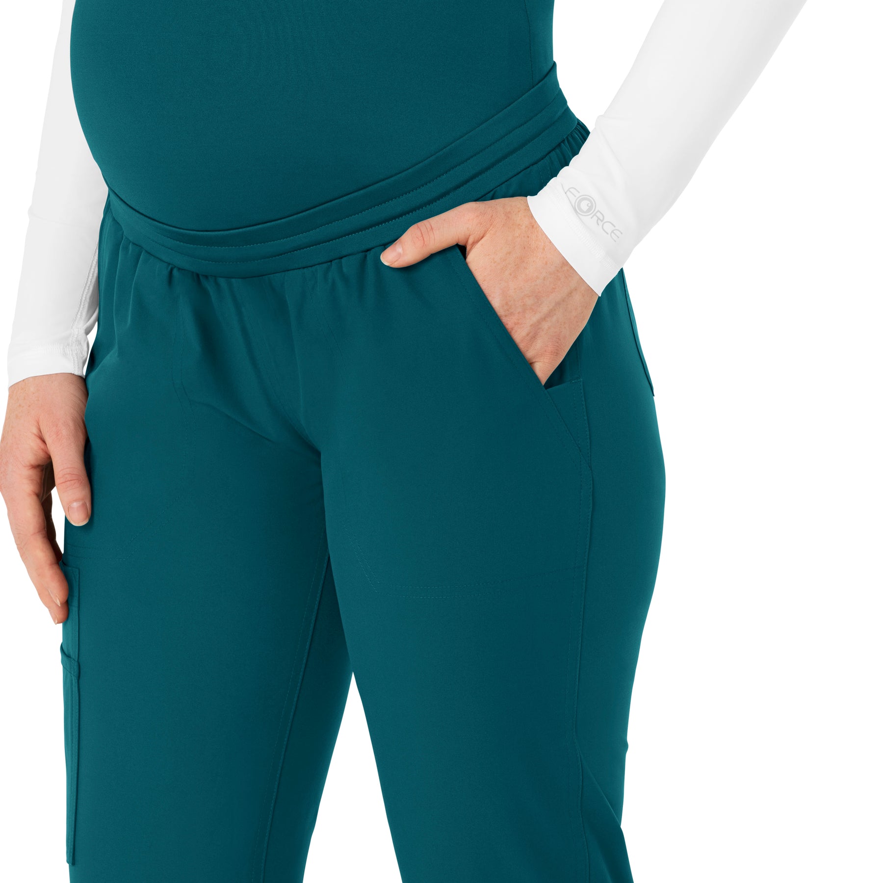 Carhartt Force Essentials Women's Maternity Jogger Scrub Pant - Caribbean pocket
