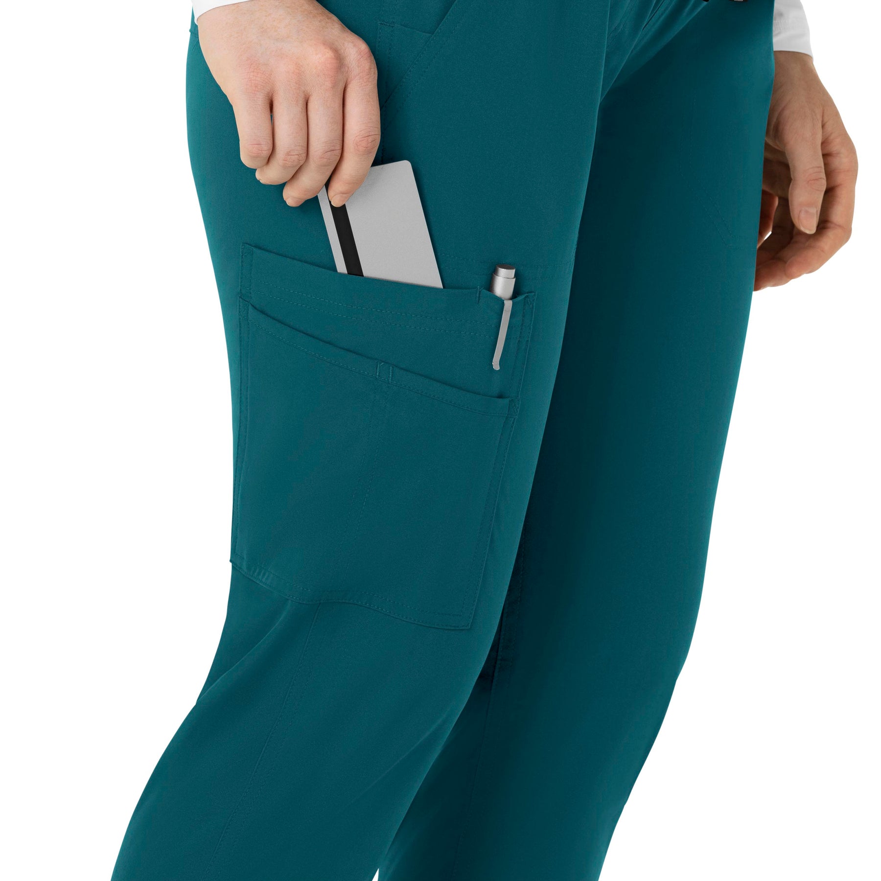 Force Essentials Women's Maternity Jogger Scrub Pant Caribbean hemline detail