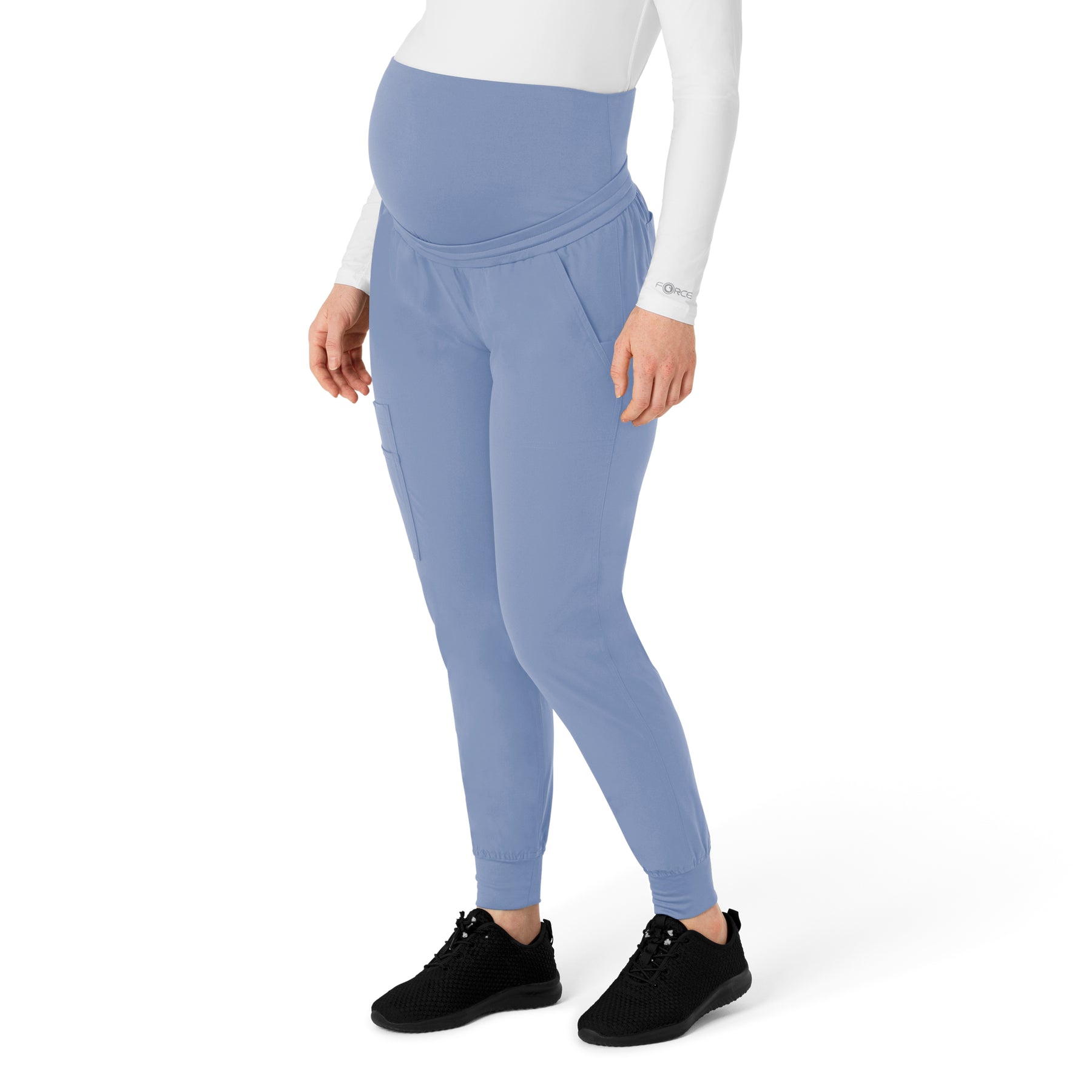 Force Essentials Women's Maternity Jogger Scrub Pant Ceil Blue