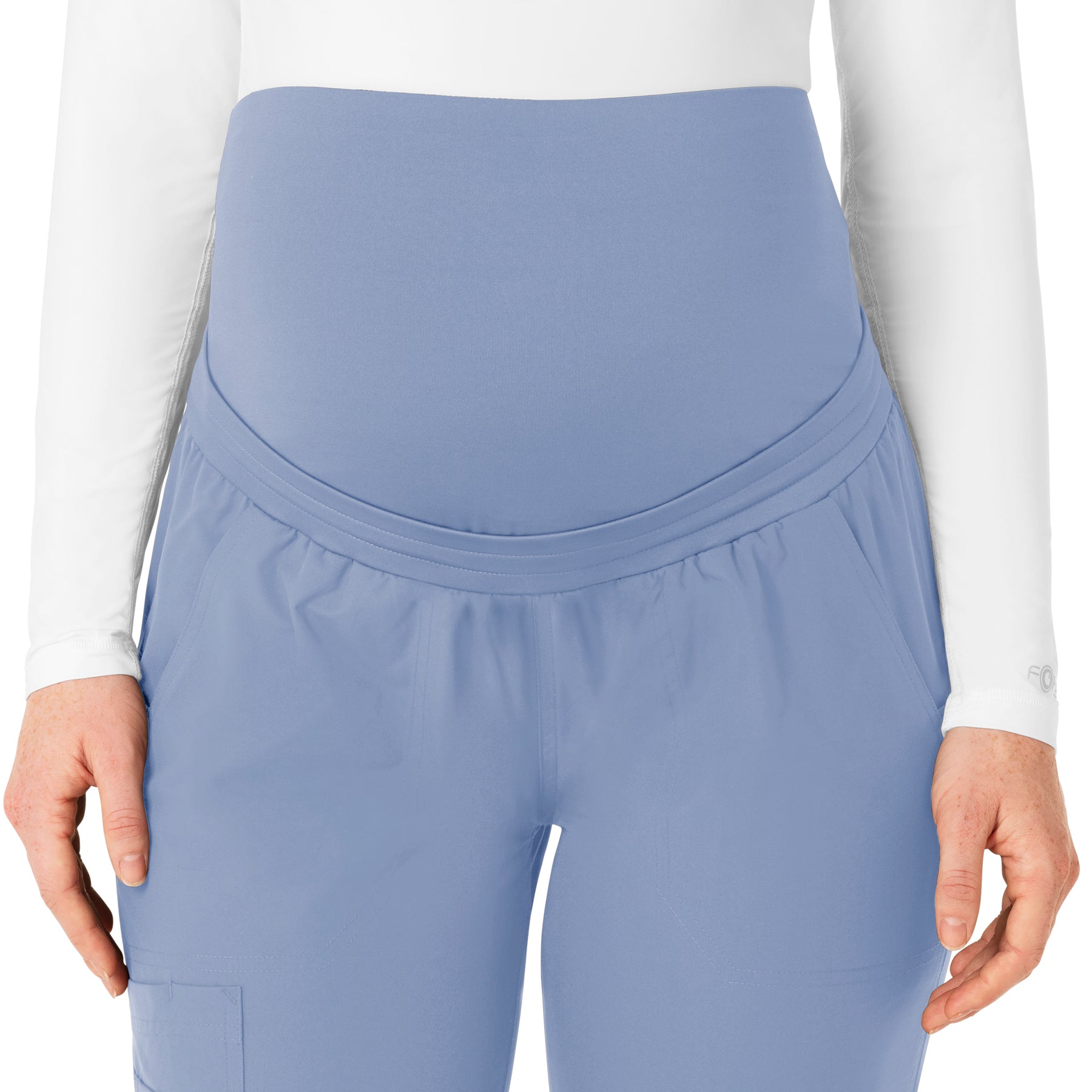 Force Essentials Women's Maternity Jogger Scrub Pant Ceil Blue side view