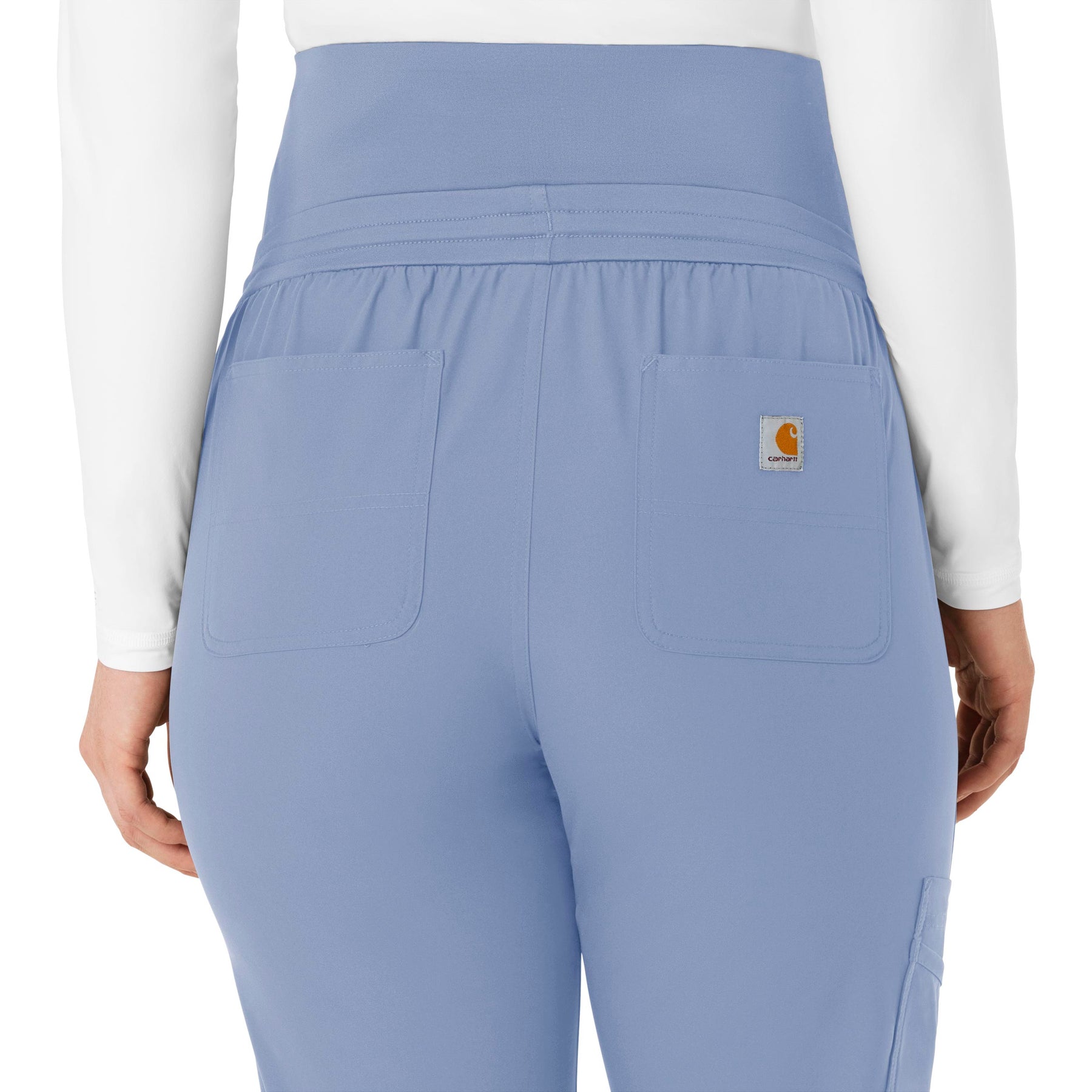 Force Essentials Women's Maternity Jogger Scrub Pant Ceil Blue side detail 1