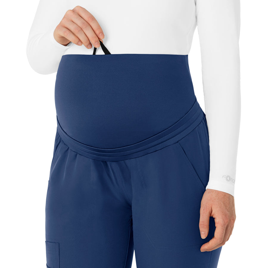 Carhartt Force Essentials Women's Maternity Jogger Scrub Pant - Navy belly band drawcord