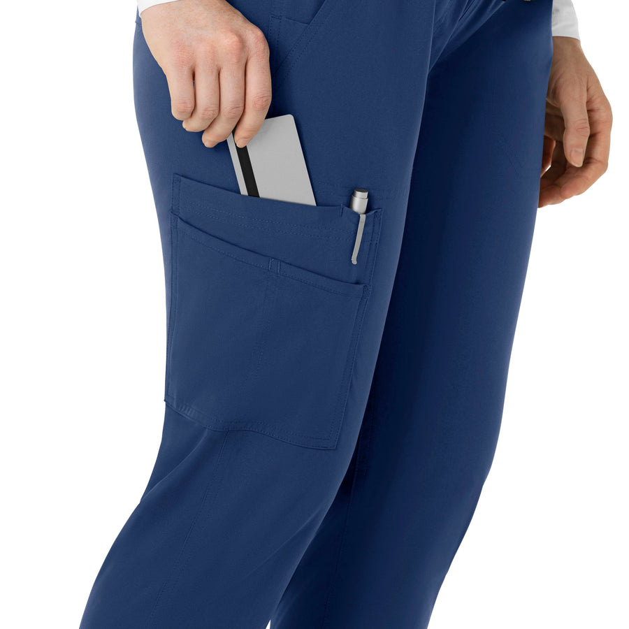 Force Essentials Women's Maternity Jogger Scrub Pant Navy hemline detail