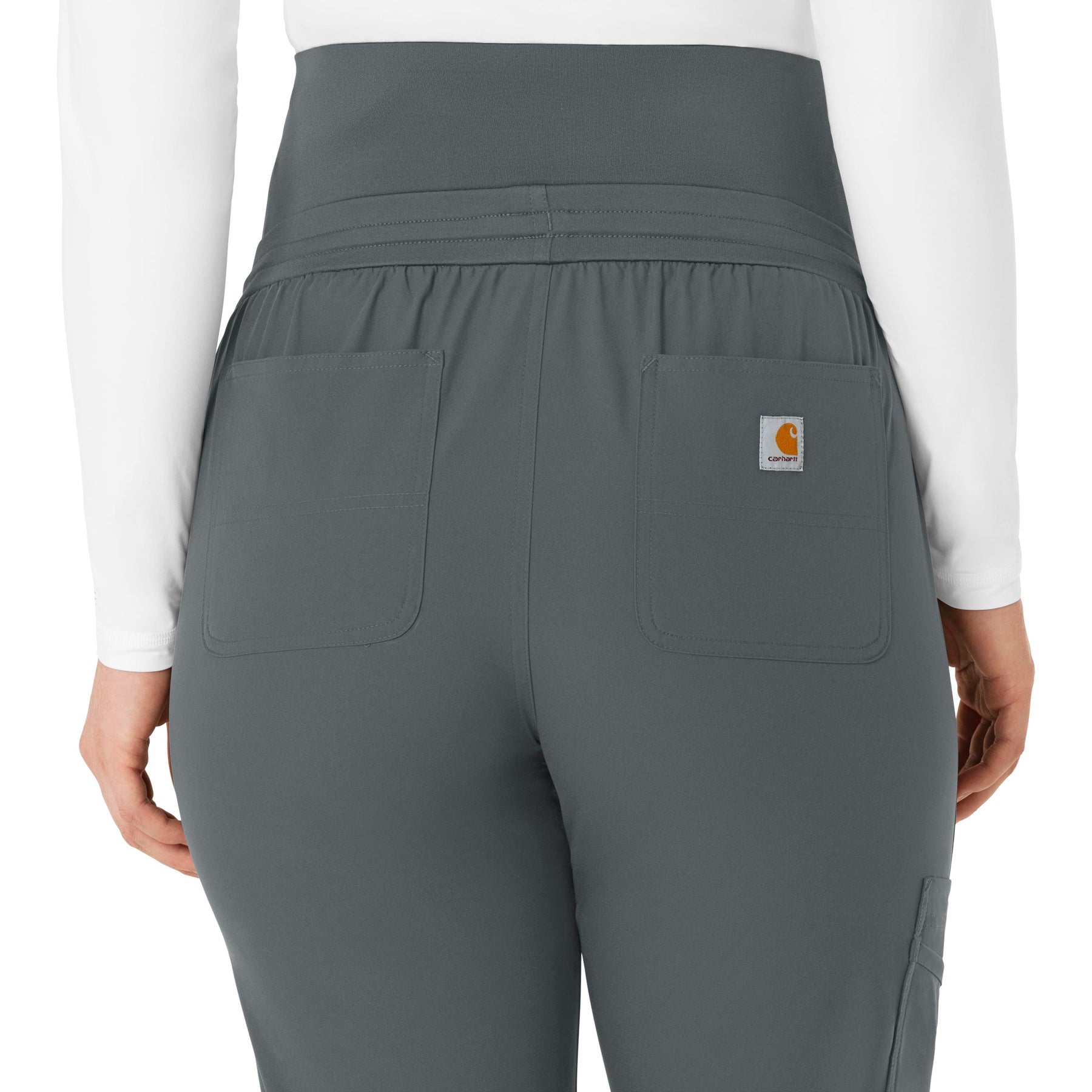 Force Essentials Women's Maternity Jogger Scrub Pant Pewter side detail 1