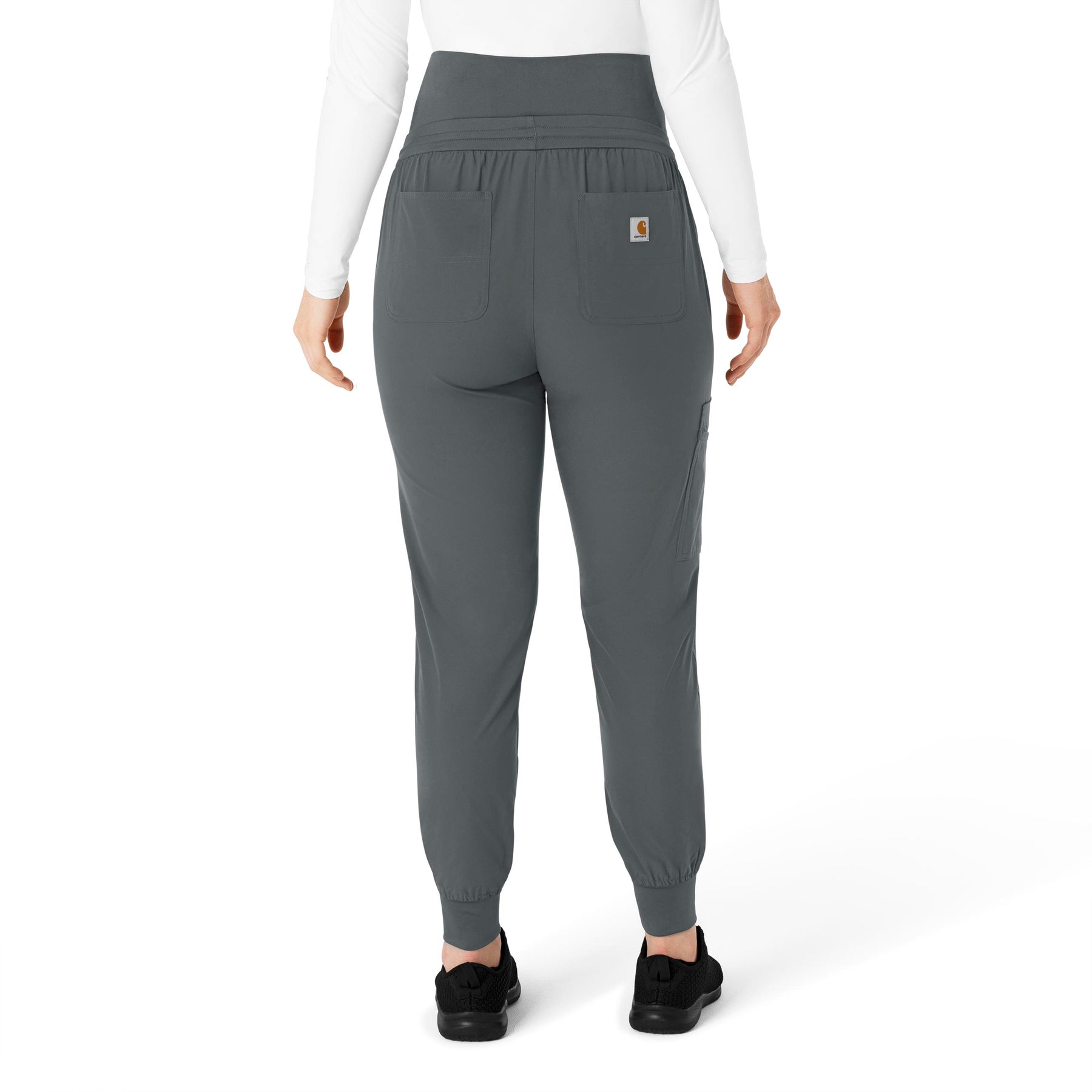 Force Essentials Women's Maternity Jogger Scrub Pant Pewter back view