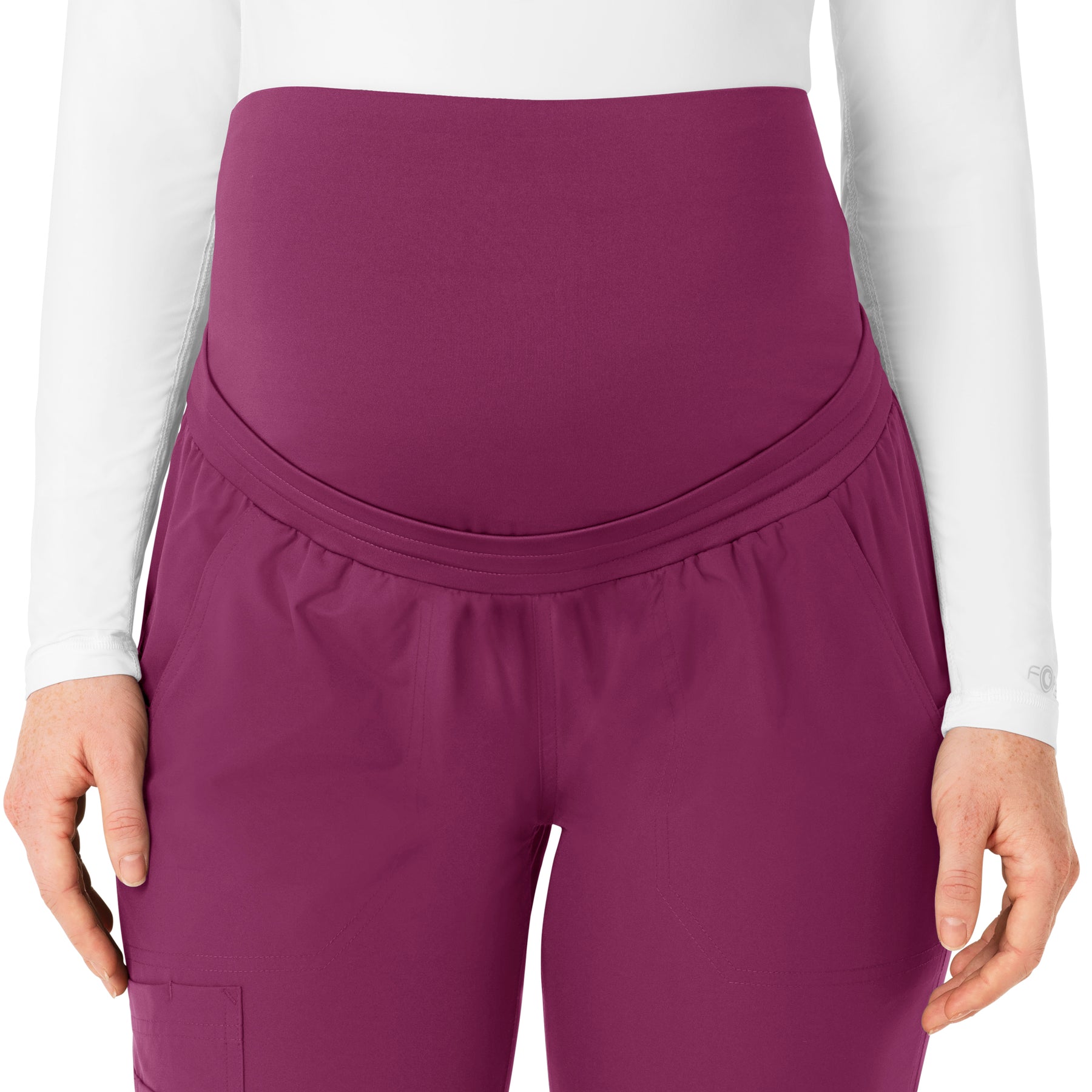 Force Essentials Women's Maternity Jogger Scrub Pant Wine side view