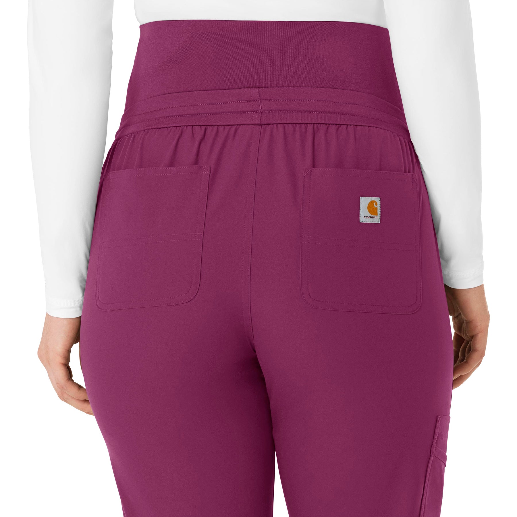 Force Essentials Women's Maternity Jogger Scrub Pant Wine side detail 1