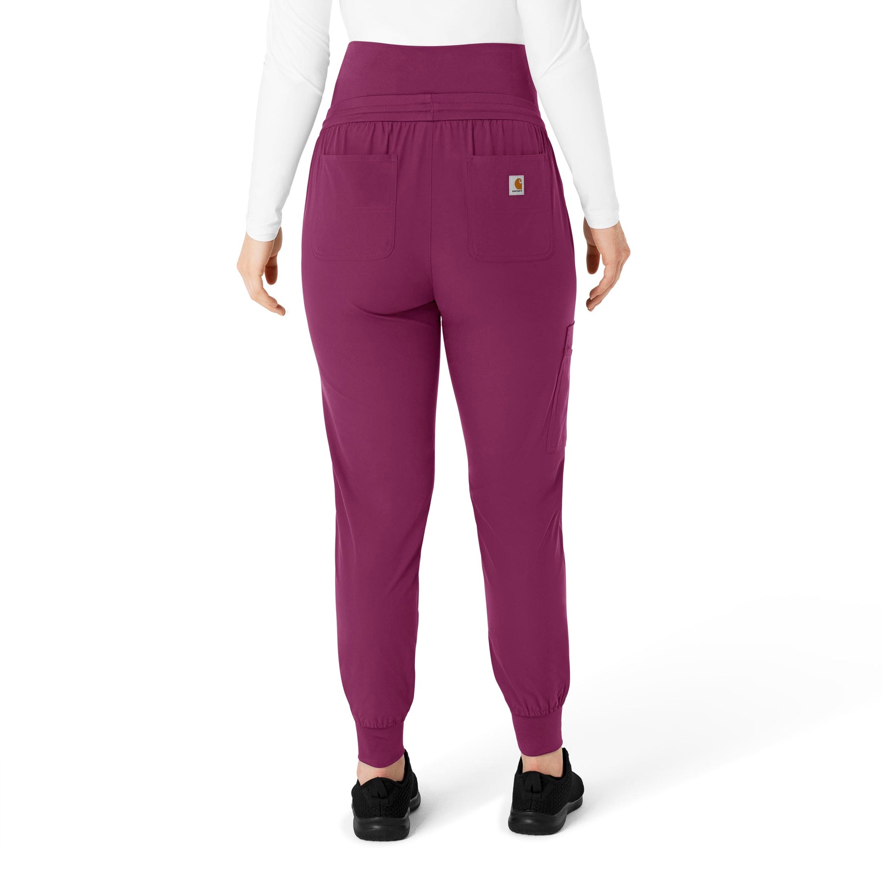 Force Essentials Women's Maternity Jogger Scrub Pant Wine back view