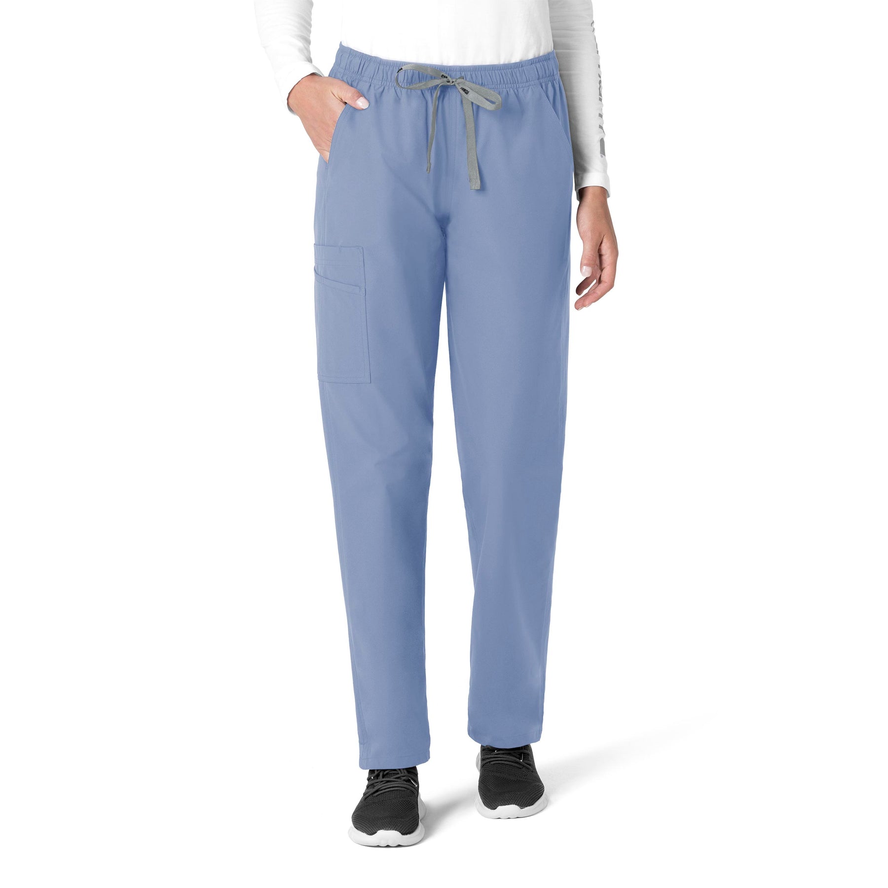 Force Essentials Unisex Elastic Waist Cargo Scrub Pant Ceil Blue