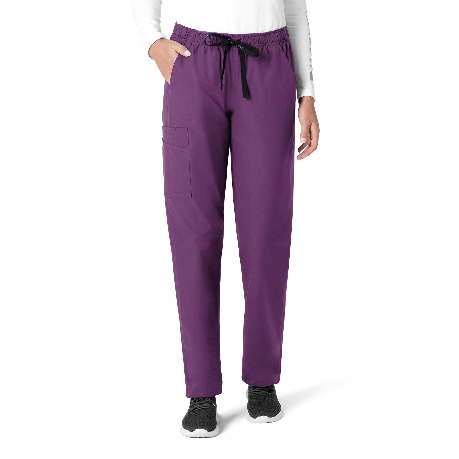 Force Essentials Unisex Elastic Waist Cargo Scrub Pant Eggplant