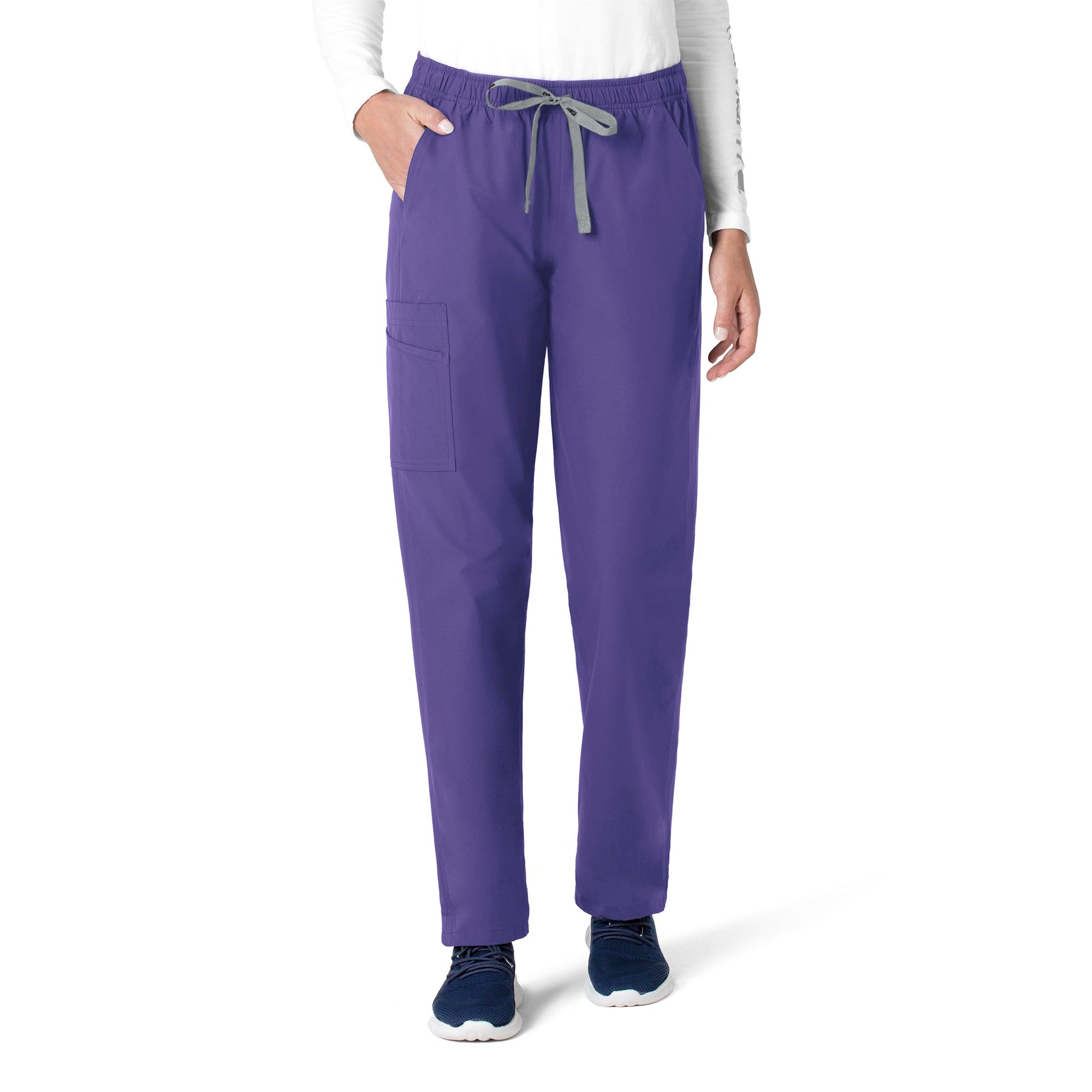 Force Essentials Unisex Elastic Waist Cargo Scrub Pant Grape