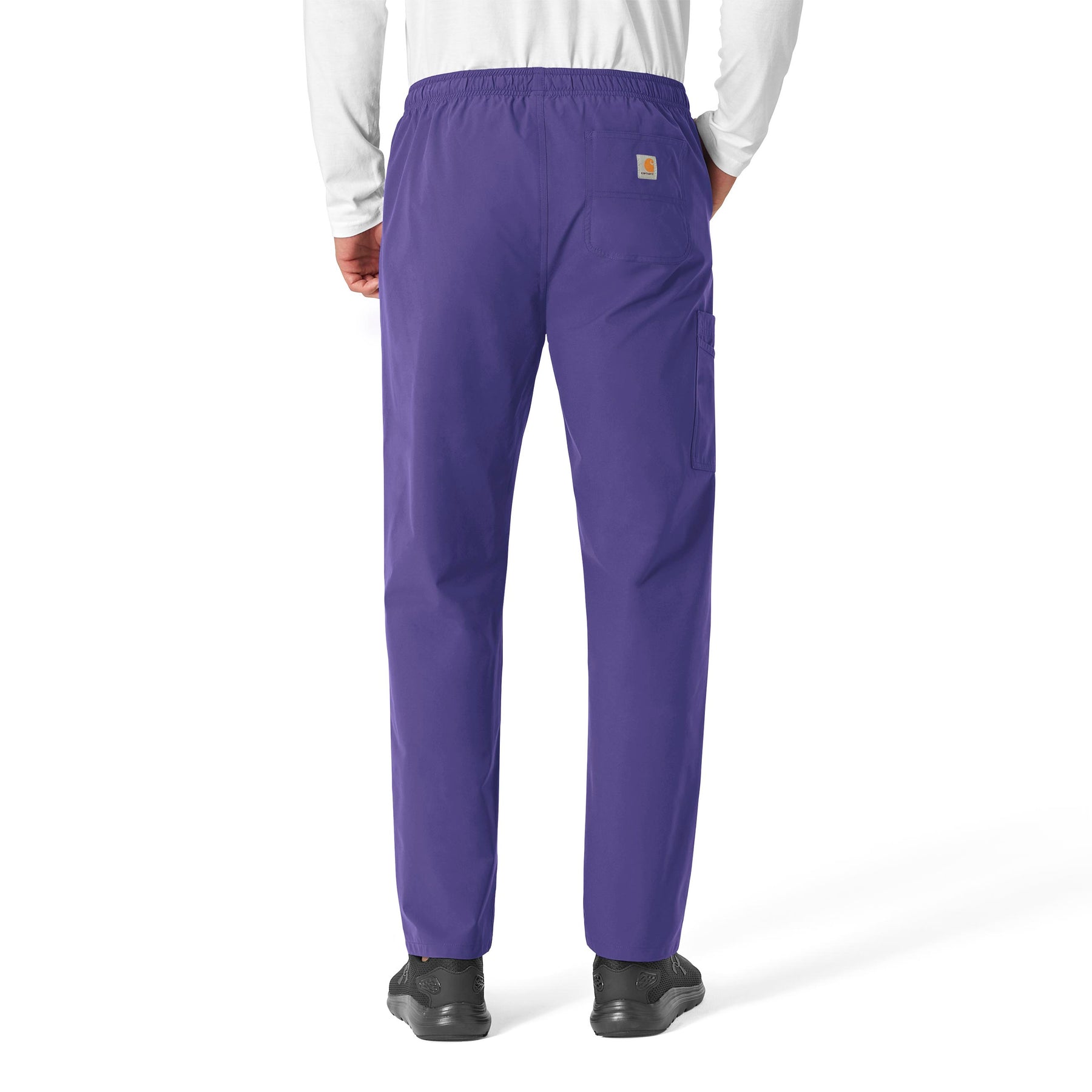 Force Essentials Unisex Elastic Waist Cargo Scrub Pant Grape back view