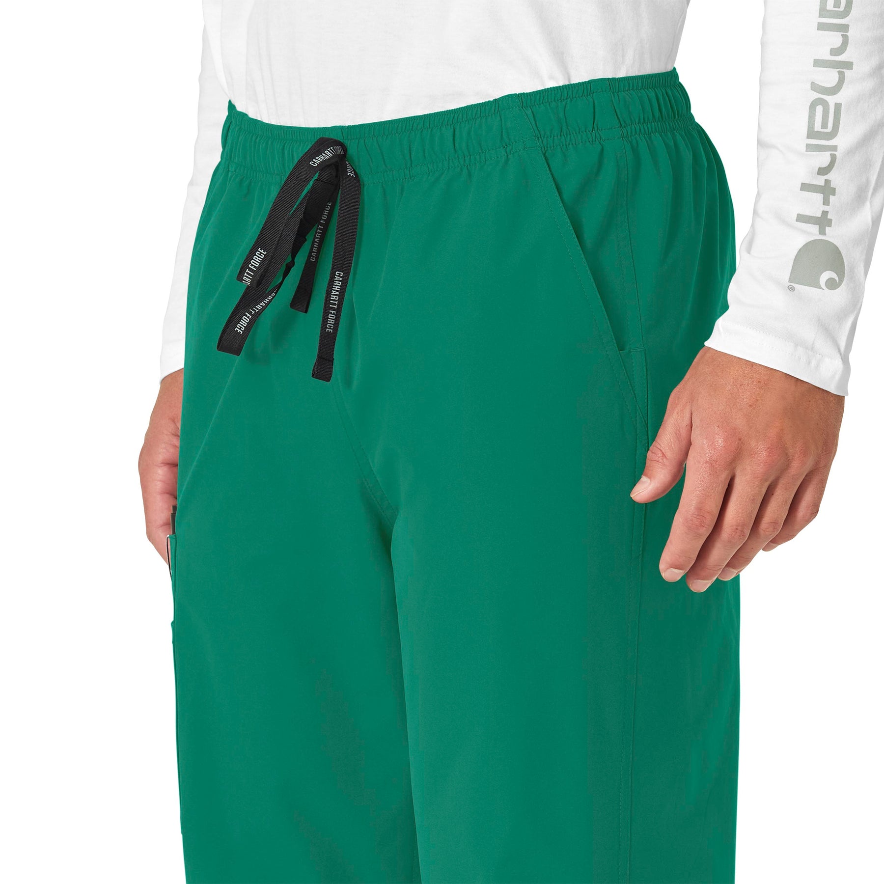 Force Essentials Unisex Elastic Waist Cargo Scrub Pant Hunter side detail 1