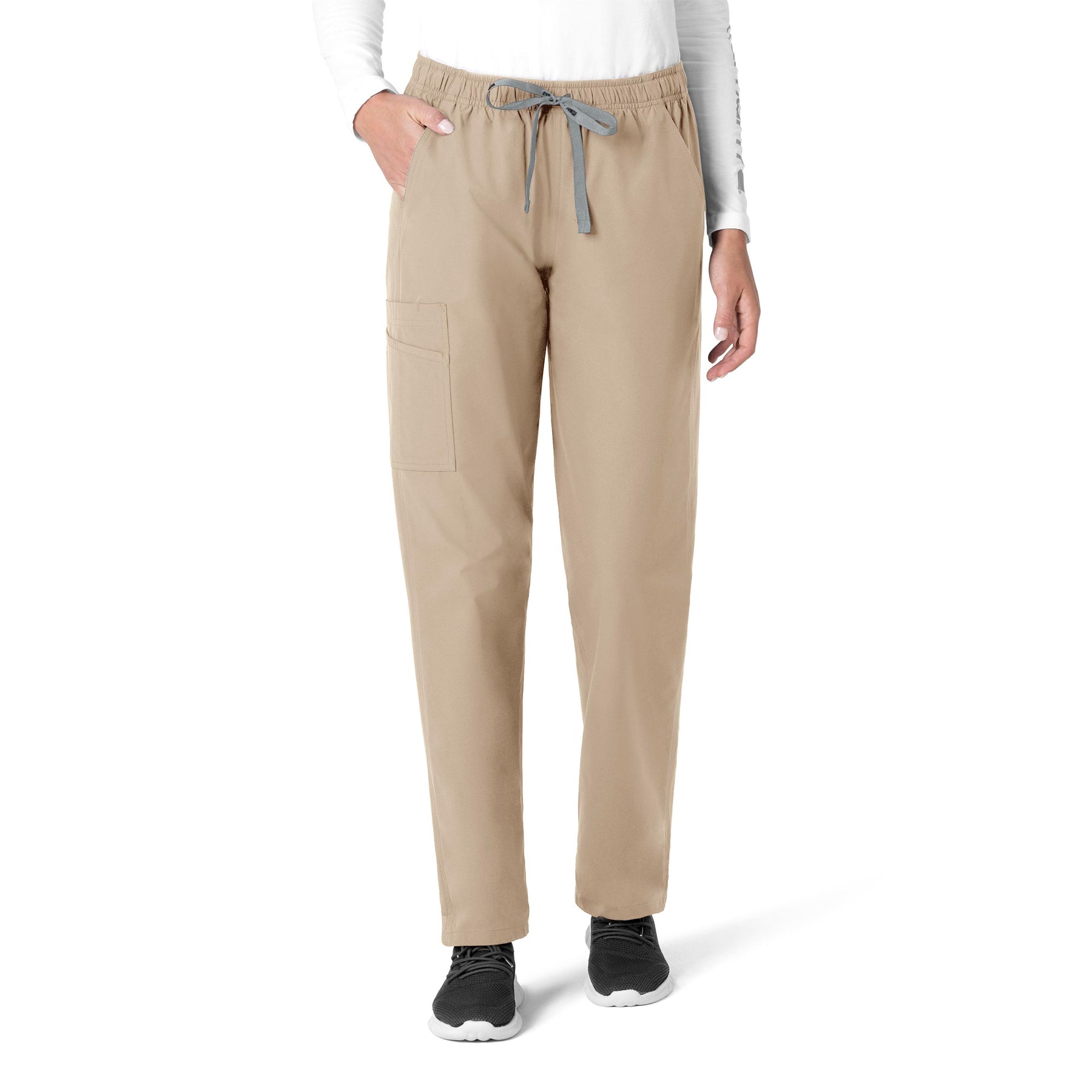 Force Essentials Unisex Elastic Waist Cargo Scrub Pant Khaki