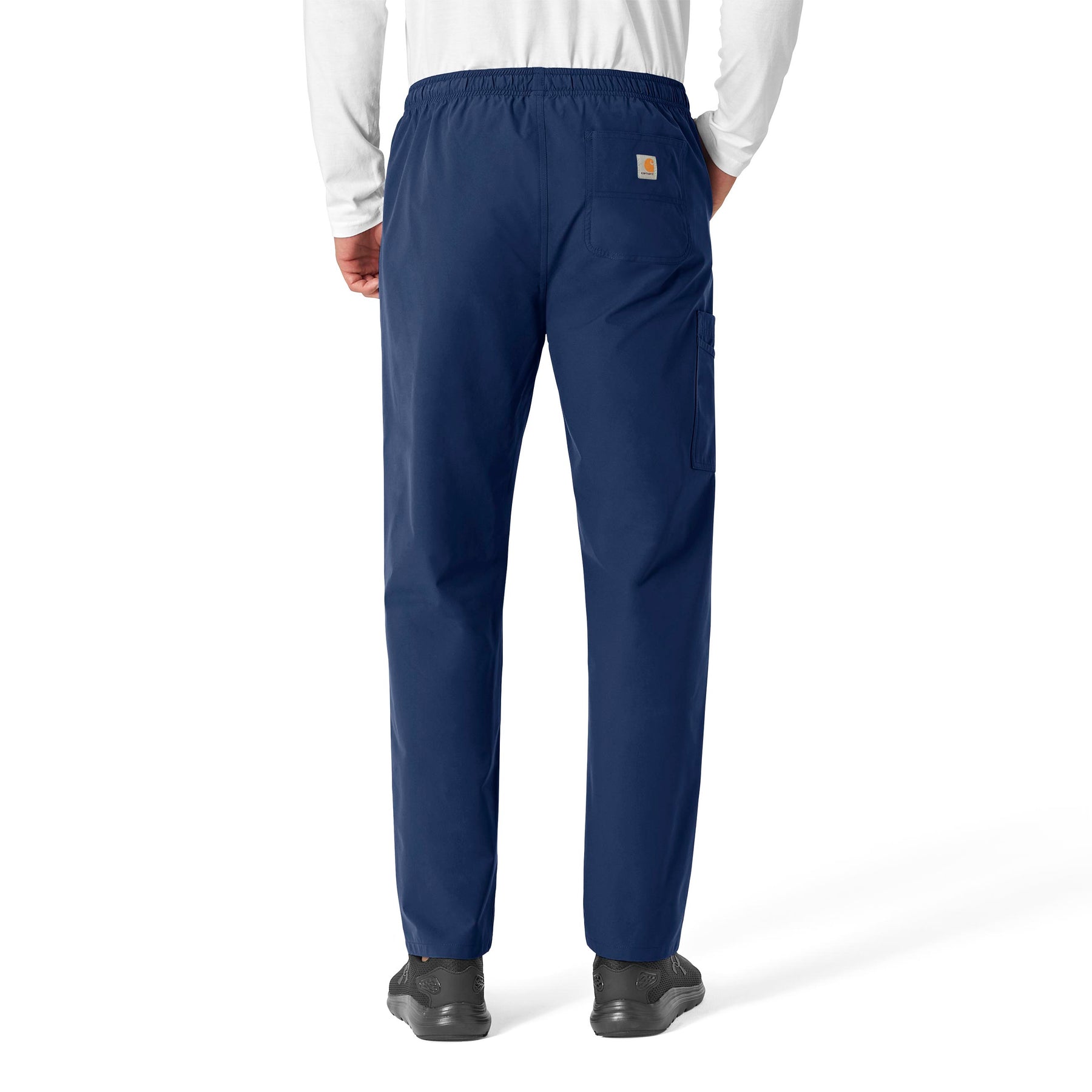 Force Essentials Unisex Elastic Waist Cargo Scrub Pant Navy back view