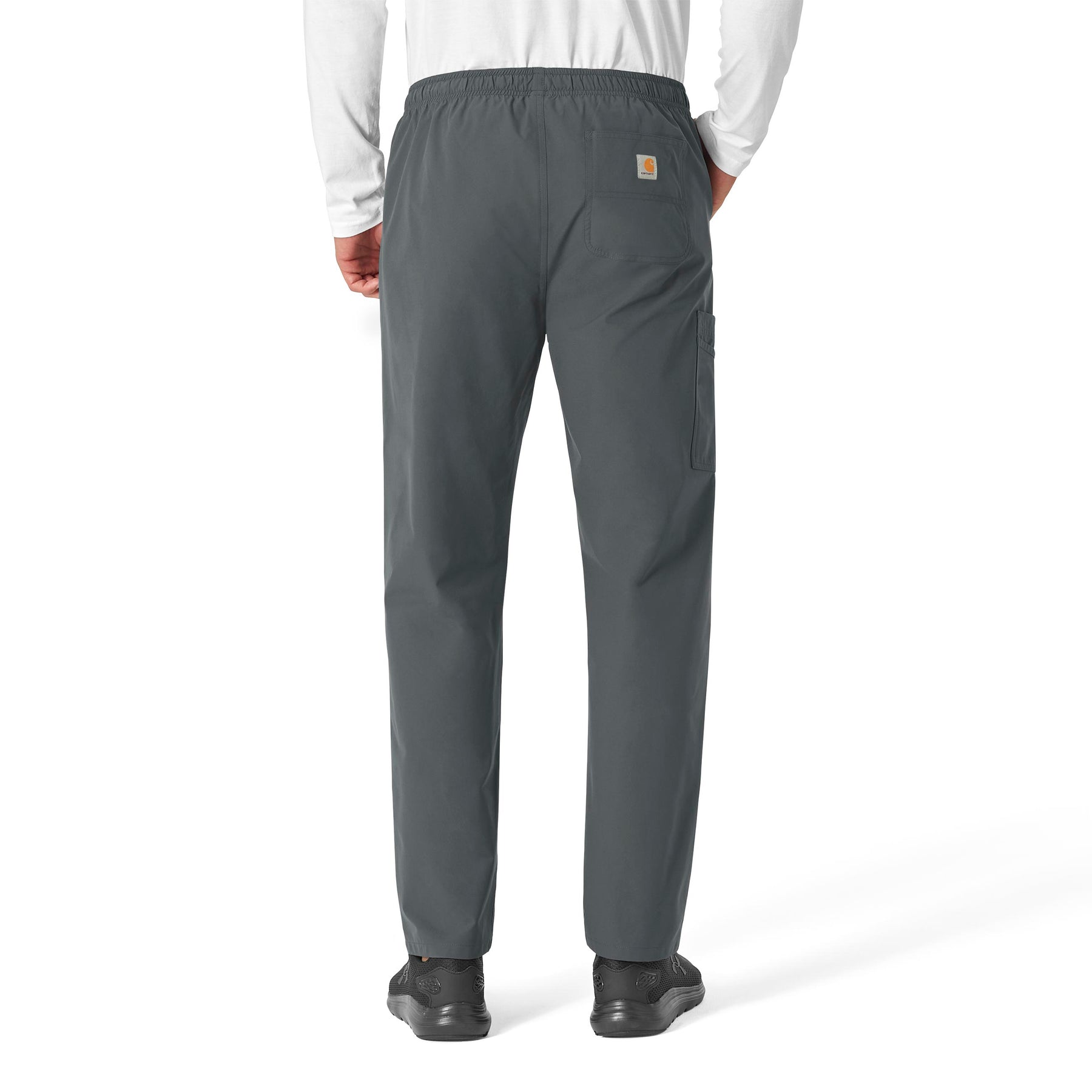 Force Essentials Unisex Elastic Waist Cargo Scrub Pant Pewter back view
