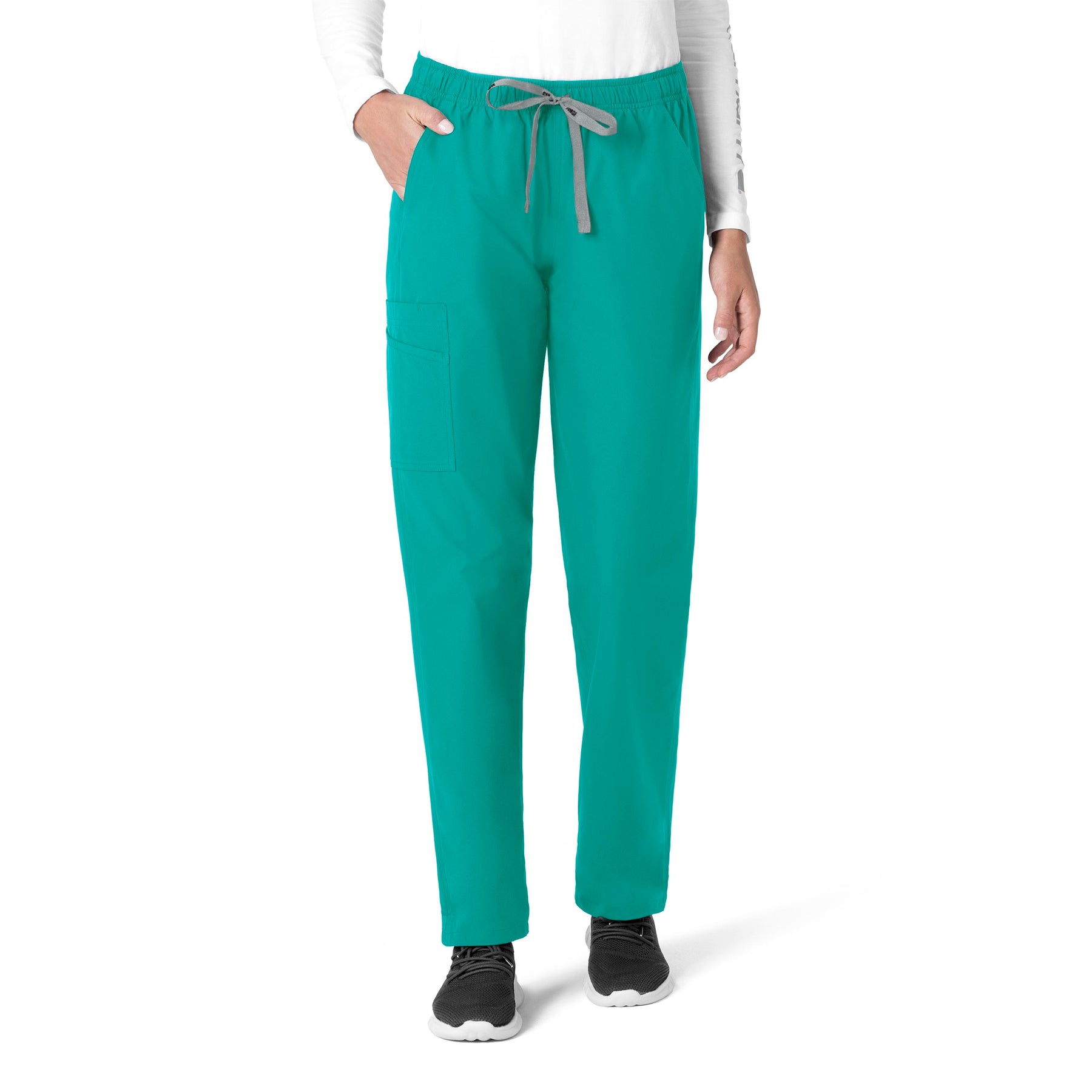 Force Essentials Unisex Elastic Waist Cargo Scrub Pant Teal Blue