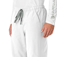 Force Essentials Unisex Elastic Waist Cargo Scrub Pant White side detail 1