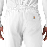 Force Essentials Unisex Elastic Waist Cargo Scrub Pant White hemline detail