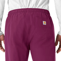 Force Essentials Unisex Elastic Waist Cargo Scrub Pant Wine hemline detail