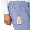 Rugged Flex Peak Men's Straight Leg Cargo Scrub Pant Ceil Blue hemline detail