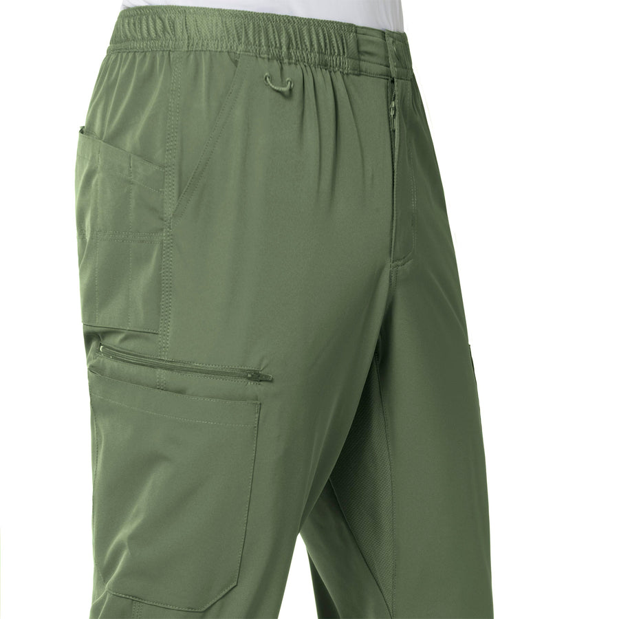 Force Liberty Men's Athletic Cargo Scrub Pant Olive side detail 2