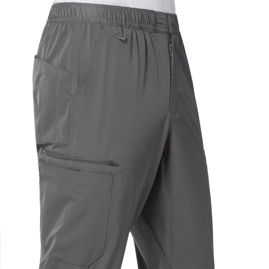 Force Liberty Men's Athletic Cargo Scrub Pant Pewter side detail 2