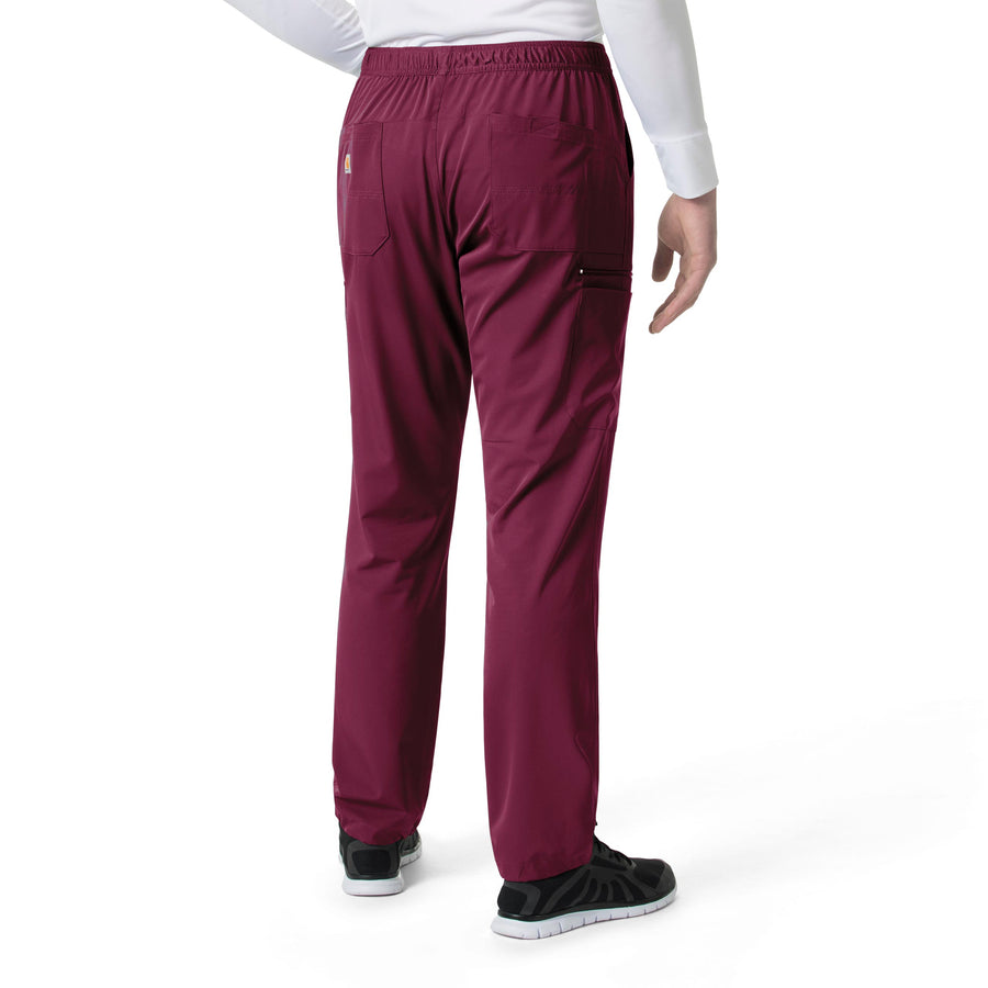 Force Liberty Men's Athletic Cargo Scrub Pant Wine back view