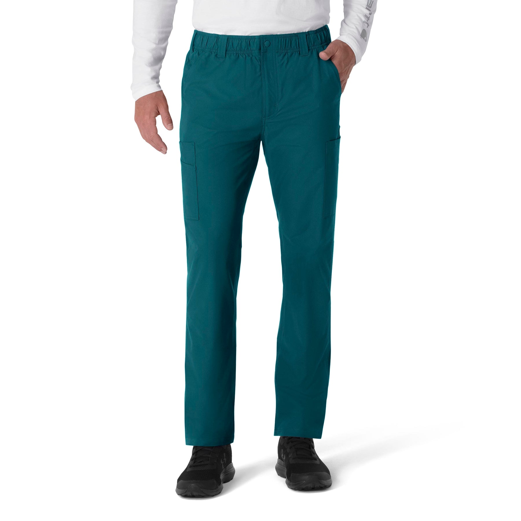 Force Essentials Men's Straight Leg Cargo Scrub Pant Caribbean Blue