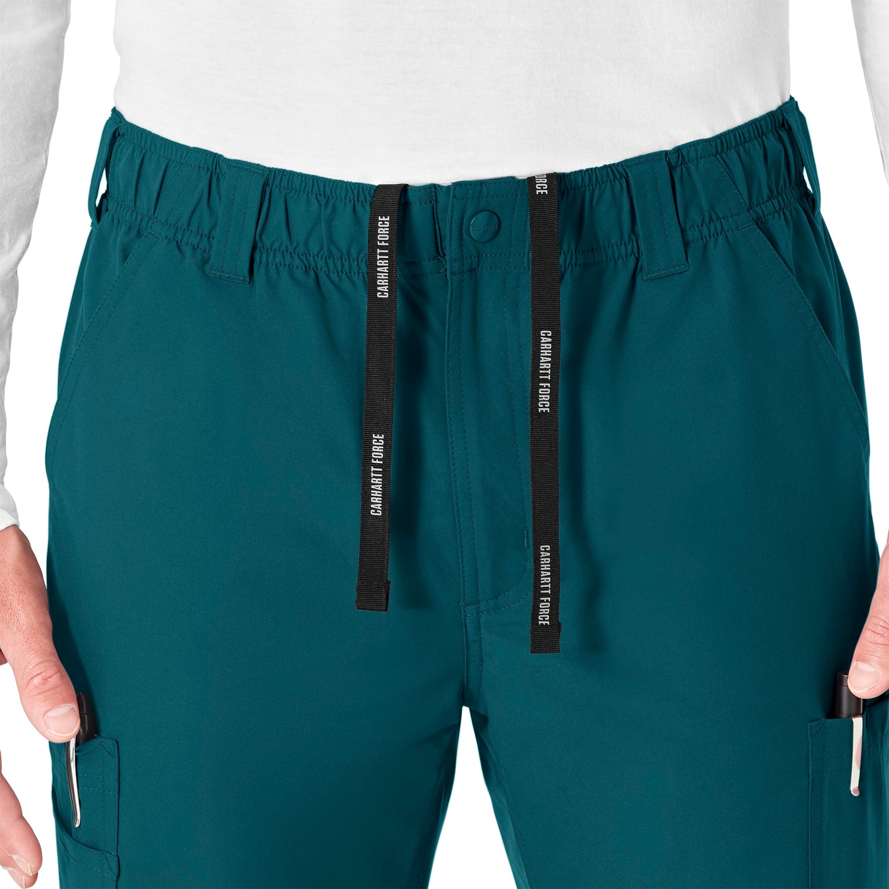 Force Essentials Men's Straight Leg Cargo Scrub Pant Caribbean Blue side detail 1