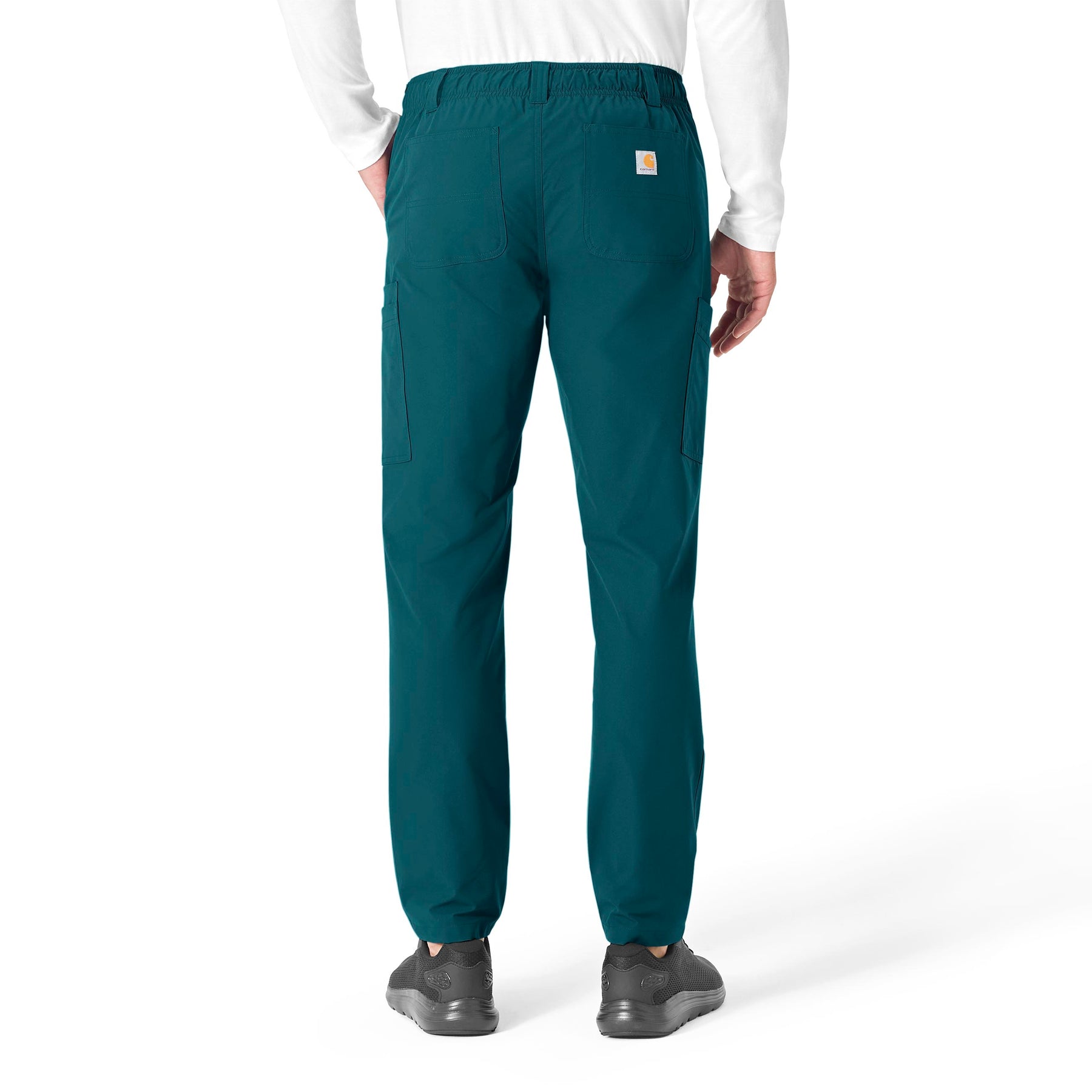 Force Essentials Men's Straight Leg Cargo Scrub Pant Caribbean Blue back view