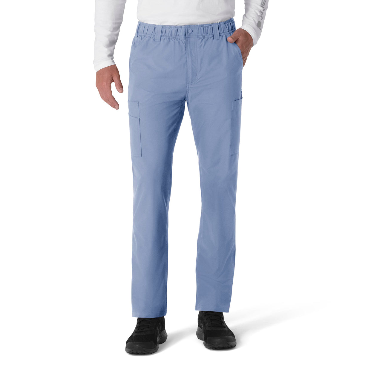 Force Essentials Men's Straight Leg Cargo Scrub Pant Ceil Blue