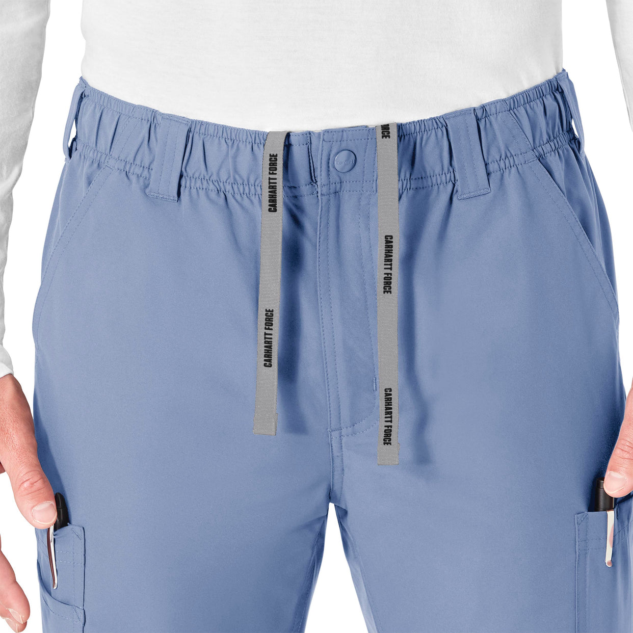 Force Essentials Men's Straight Leg Cargo Scrub Pant Ceil Blue side detail 1