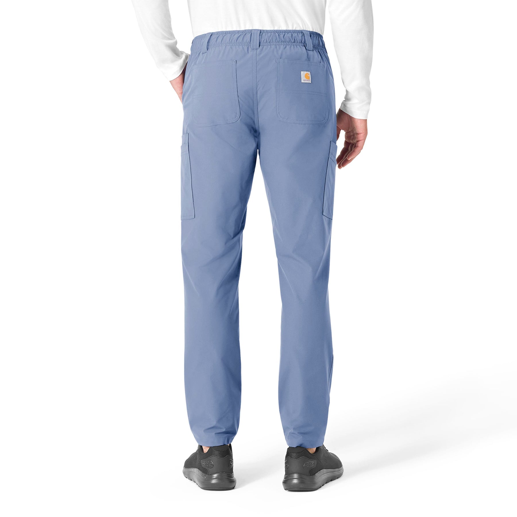 Force Essentials Men's Straight Leg Cargo Scrub Pant Ceil Blue back view